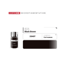 Doreme BLACK BROWN 2SHOT Pigment Sprancene Micropigmentare 15ml, image , 2 image