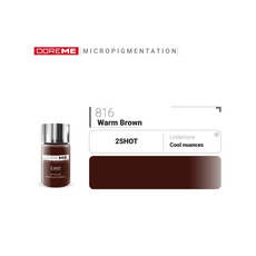 Doreme WARM BROWN 2SHOT Pigment Sprancene Micropigmentare 15ml, image , 2 image