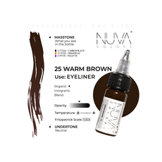 Kwadron Nuva Colors WARM BROWN Pigment Pleoape Micropigmentare 15ml, image , 3 image