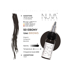 Kwadron Nuva Colors EBONY Pigment Sprancene Micropigmentare 15ml, image , 3 image