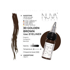 Kwadron Nuva Colors GOLDEN BROWN Pigment Pleoape Micropigmentare 15ml, image , 3 image