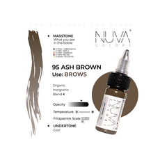 Kwadron Nuva Colors ASH BROWN Pigment Sprancene Micropigmentare 15ml, image , 3 image