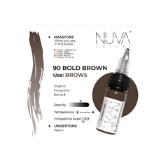 Kwadron Nuva Colors BOLD BROWN Pigment Sprancene Micropigmentare 15ml, image , 3 image