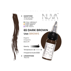 Kwadron Nuva Colors DARK BROWN Pigment Sprancene Micropigmentare 15ml, image , 3 image