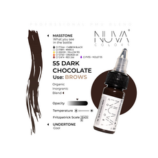 Kwadron Nuva Colors DARK CHOCOLATE Pigment Sprancene Micropigmentare 15ml, image , 3 image