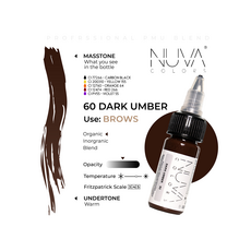 Kwadron Nuva Colors DARK UMBER Pigment Sprancene Micropigmentare 15ml, image , 3 image
