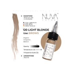 Kwadron Nuva Colors LIGHT BLONDE Pigment Sprancene Micropigmentare 15ml, image , 3 image