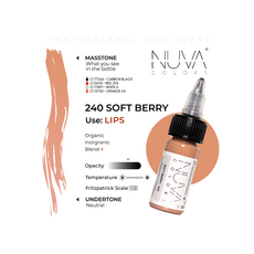 Kwadron Nuva Colors SOFT BERRY Pigment Buze Micropigmentare 15ml, image , 3 image