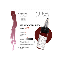 Kwadron Nuva Colors WICKED RED Pigment Buze Micropigmentare 15ml, image , 3 image