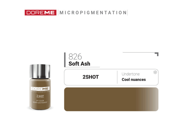 Doreme SOFT ASH 2SHOT Pigment Sprancene Micropigmentare 15ml, image , 2 image