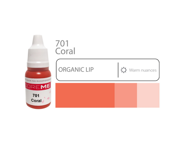 Doreme CORAL Organic Pigment Buze Micropigmentare 15ml, image , 2 image