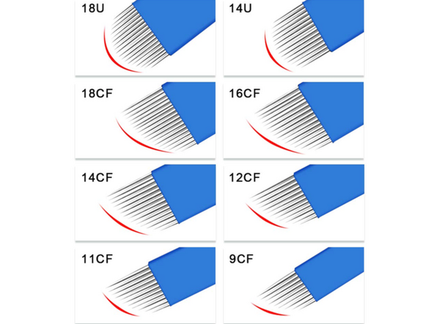 Biomaser 18U 0.18mm Lama 18 Pini Forma U Microblading, image , 4 image