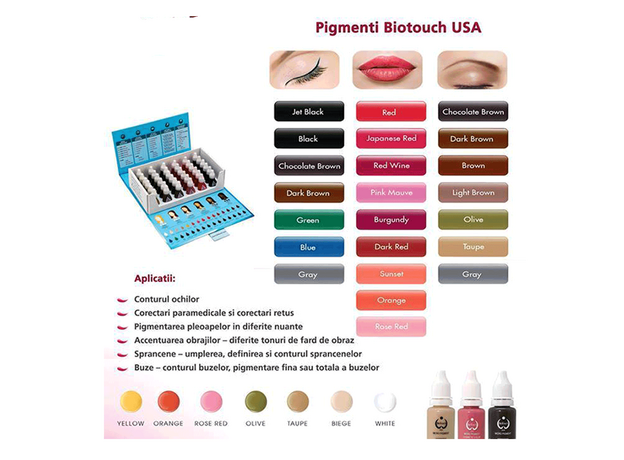 Biotouch BROWN Pigment Sprancene Micropigmentare 15ml, image , 3 image