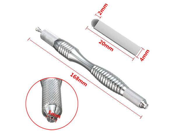 Double Head Silver Stilou Microblading, image , 5 image