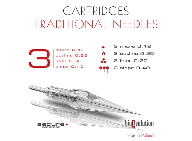 BioEvolution Secure 3 Micro 0.18mm Cartuș Micropigmentare, image , 2 image