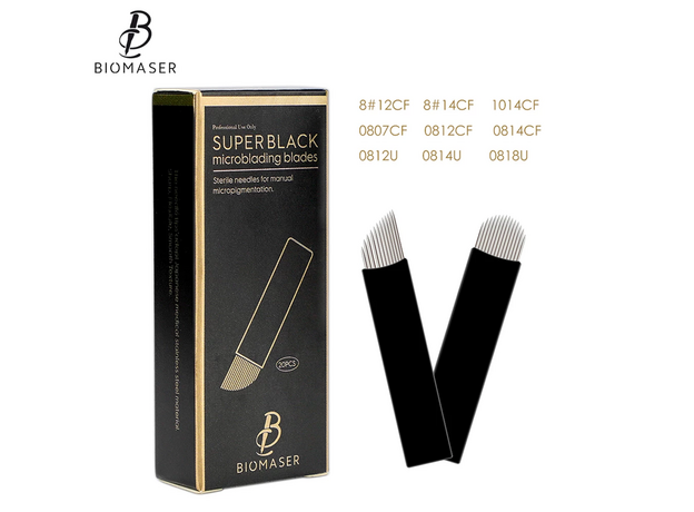 Biomaser 12U Lama Negra Forma U Microblading, image , 2 image