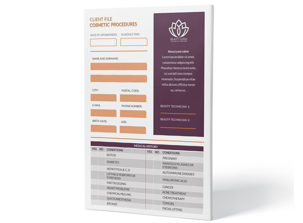 Facial and Skin Care Fișă clienți, image , 2 image