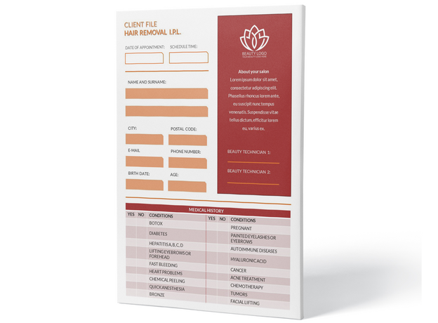 IPL Hair Removal Fișă clienți, image , 2 image