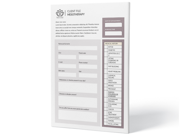 Mezoterapie Fișă clienți, image , 2 image