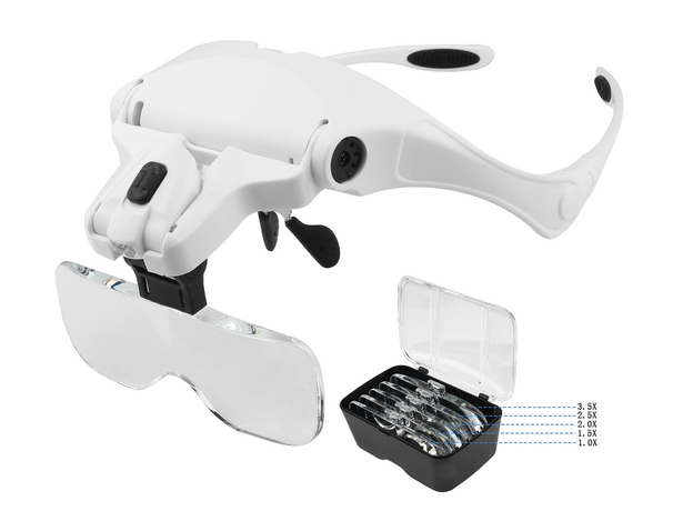 Ochelari cu Lupa si doua lampi iluminare Led, image , 2 image