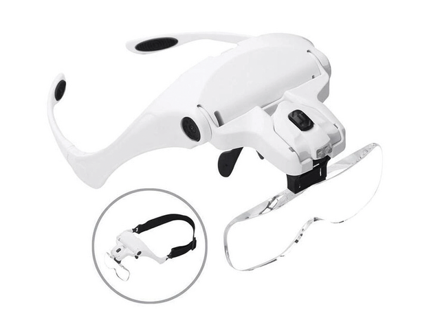 Ochelari cu Lupa si doua lampi iluminare Led, image , 3 image
