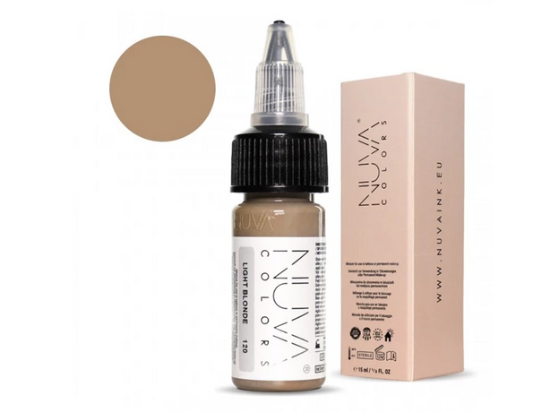 Kwadron Nuva Colors LIGHT BLONDE Pigment Sprancene Micropigmentare 15ml, image , 2 image