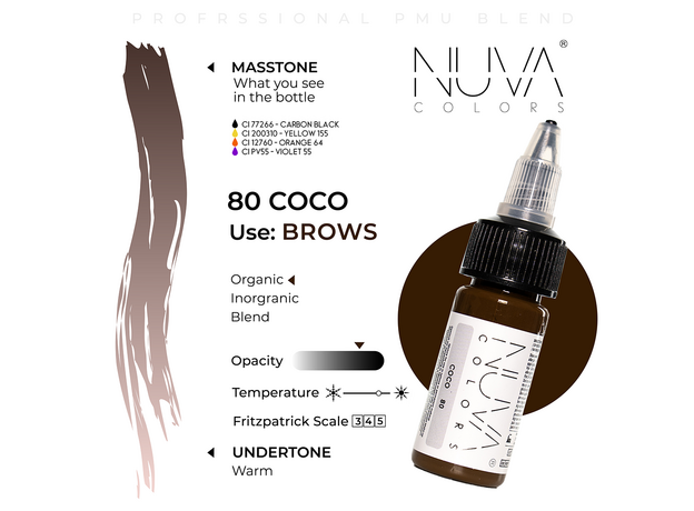 Kwadron Nuva Colors COCO Pigment Sprancene Micropigmentare 15ml, image , 3 image