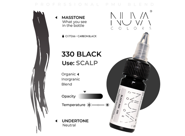 Kwadron Nuva Colors BLACK SMP Pigment Medical Micropigmentare 15ml, image , 3 image