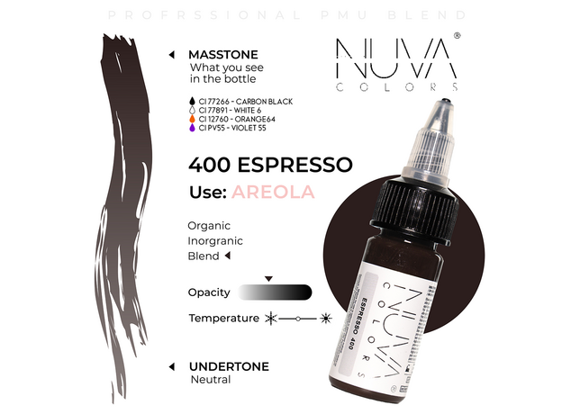 Kwadron Nuva Colors ESPRESSO Pigment Medical Micropigmentare 15ml, image , 3 image