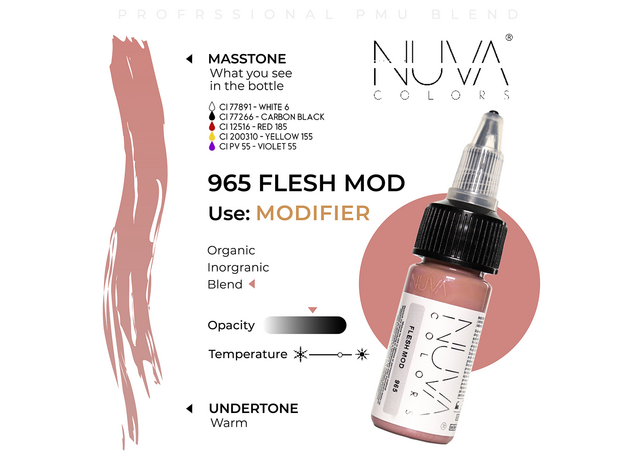 Kwadron Nuva Colors FLESH MOD Pigment Corector Micropigmentare 15ml, image , 3 image