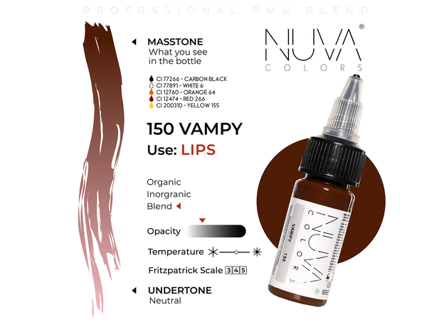 Kwadron Nuva Colors VAMPY Pigment Buze Micropigmentare 15ml, image , 3 image
