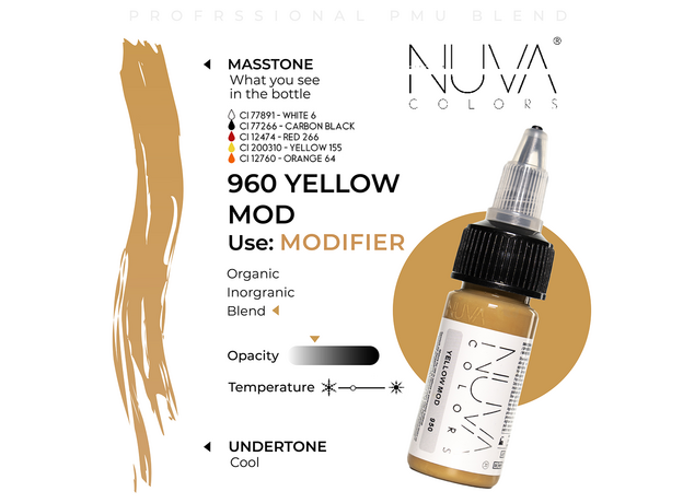 Kwadron Nuva Colors WARM MEDIUM Pigment Pleoape Micropigmentare 15ml, image , 3 image