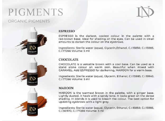 ND Pigment ORGANIC Micropigmentare Maroon 5ml, image , 2 image