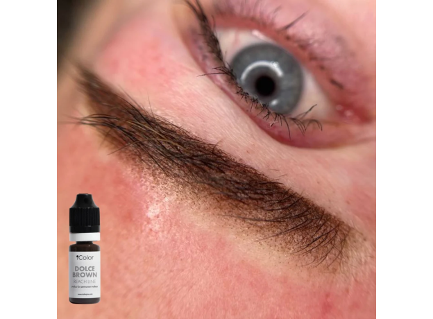 iColor DOLCE BROWN (EX NATURAL BROWN) Pigment Sprancene Micropigmentare 10ml, image , 2 image
